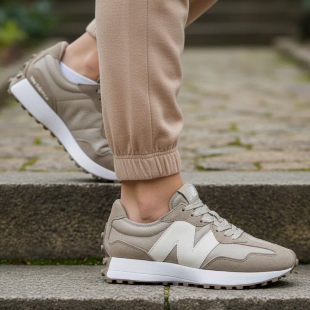 New Balance 327 LIMITED EDITION 2026 Womens Sneaker Shoes LEATHER Taupe size 9.5 - Picture 2 of 9